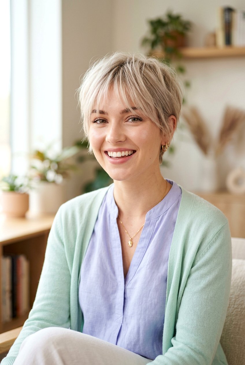 Wispy Pixie With Long Bangs - 20 office pixie with long bangs - 20 office pixie with long bangs