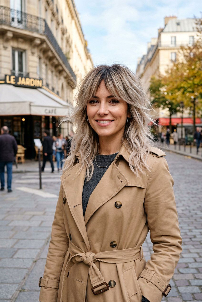 Wispy Shag With Shadow Roots - 20 shag haircut with wispy fringe - 20 shag haircut with wispy fringe