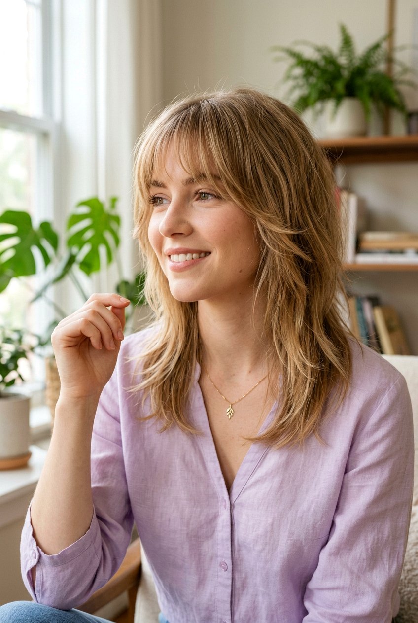 Wispy Wolf Cut Face Framing - 20 wolf cut for oval face women - 20 wolf cut for oval face women