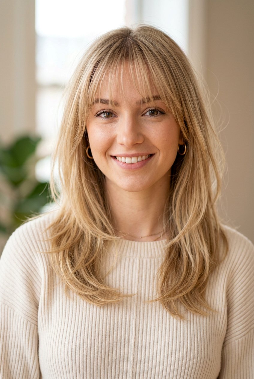 Wispy bangs shoulder length hair - 20 shoulder length hairstyles - 20 shoulder length hairstyles