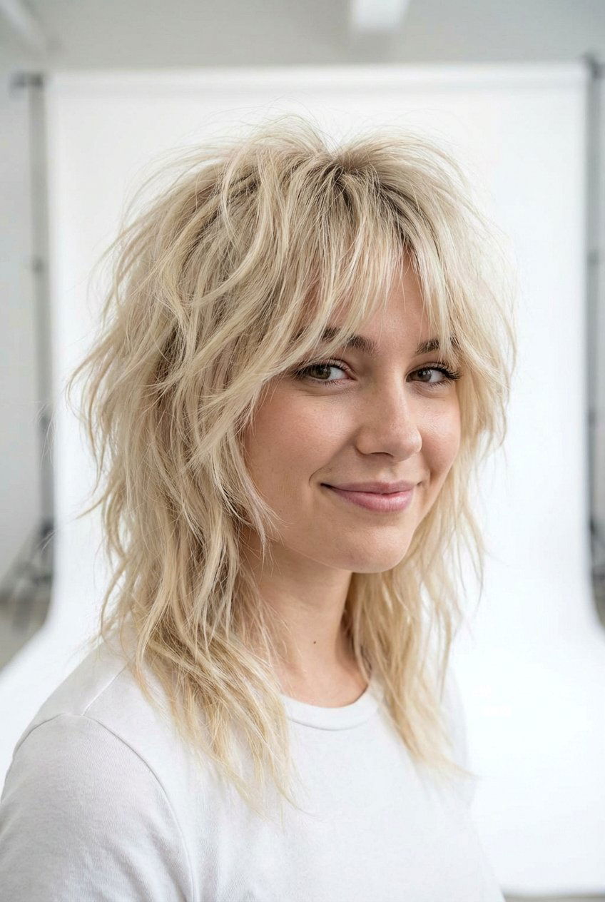 Wolf Cut - 20 haircuts for round faces - 20 haircuts for round faces