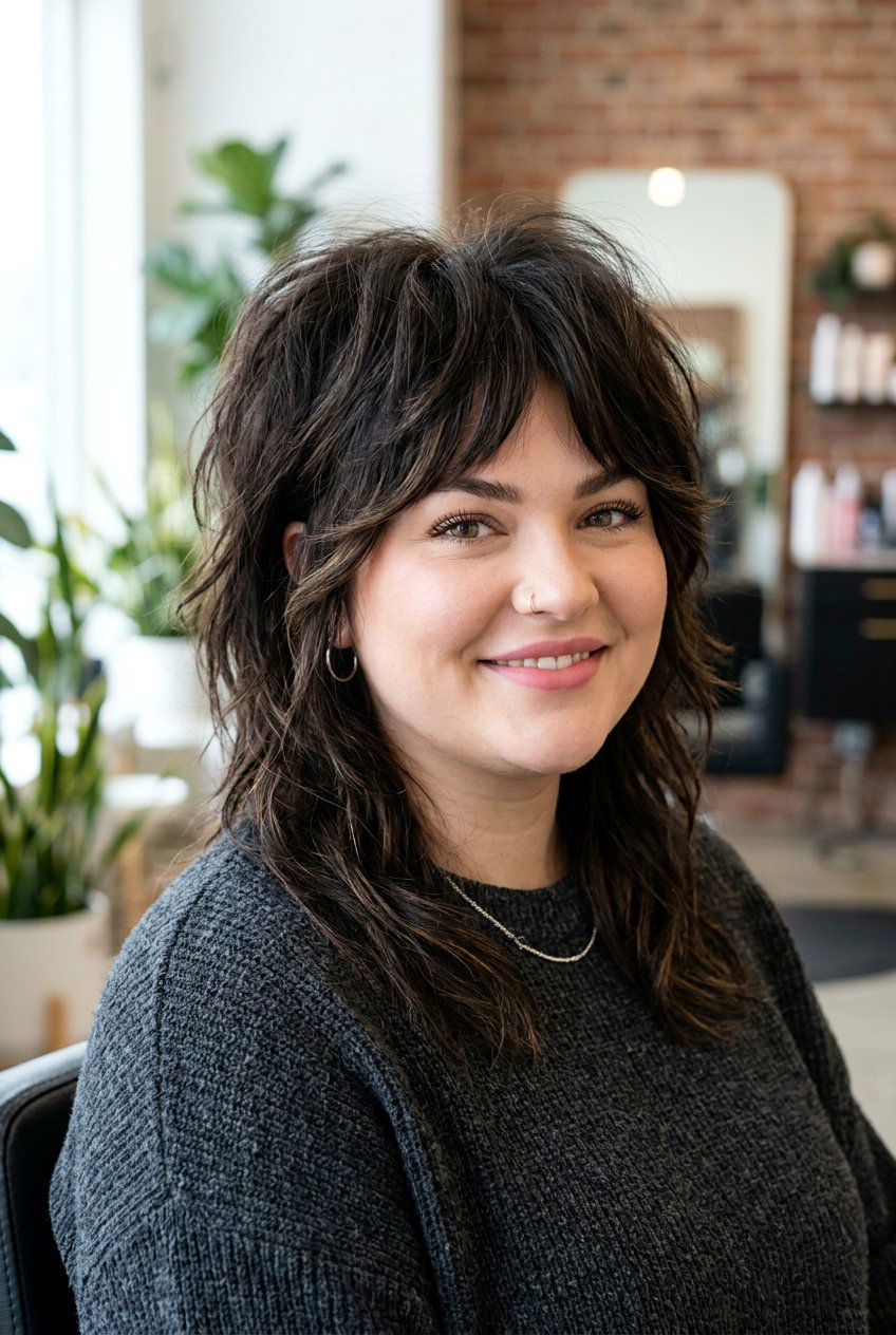 Wolf Cut - 20 hairstyles for chubby faces - 20 hairstyles for chubby faces