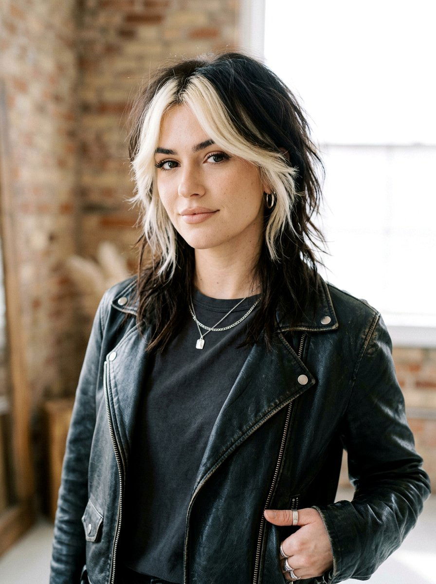 Wolf Cut With Bleached Front - 20 easy wolf cut styling ideas - 20 easy wolf cut styling ideas