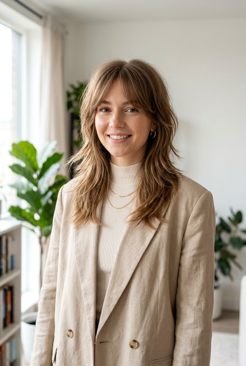 Wolf Cut With Curtain Bangs - 20 textured wolf cut for straight hair women - 20 textured wolf cut for straight hair women