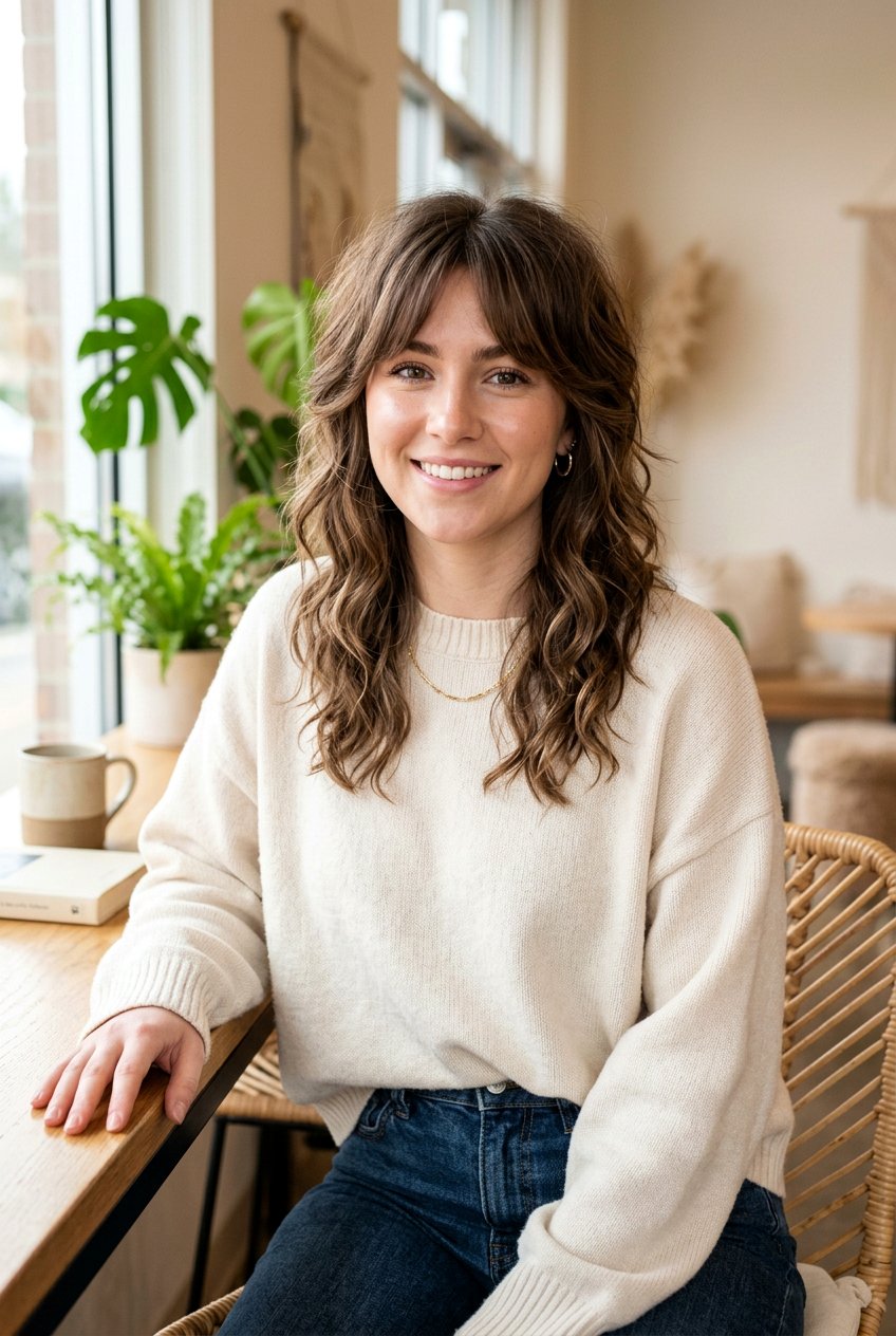 Wolf Cut With Curtain Bangs - 20 modern layered haircut - 20 modern layered haircut