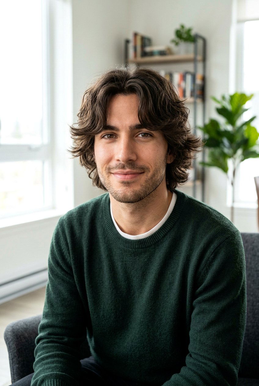 Wolf Cut With Curtain Bangs - 20 wolf cut men - 20 wolf cut men