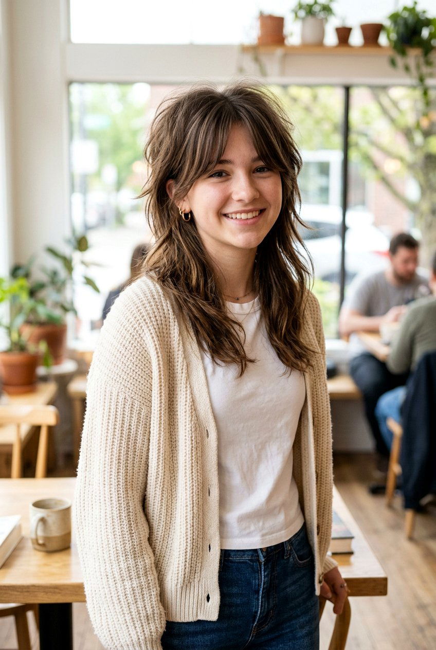 Wolf Cut With Curtain Bangs For Teenage Girls - 20 wolf cut for teenage girls - 20 wolf cut for teenage girls