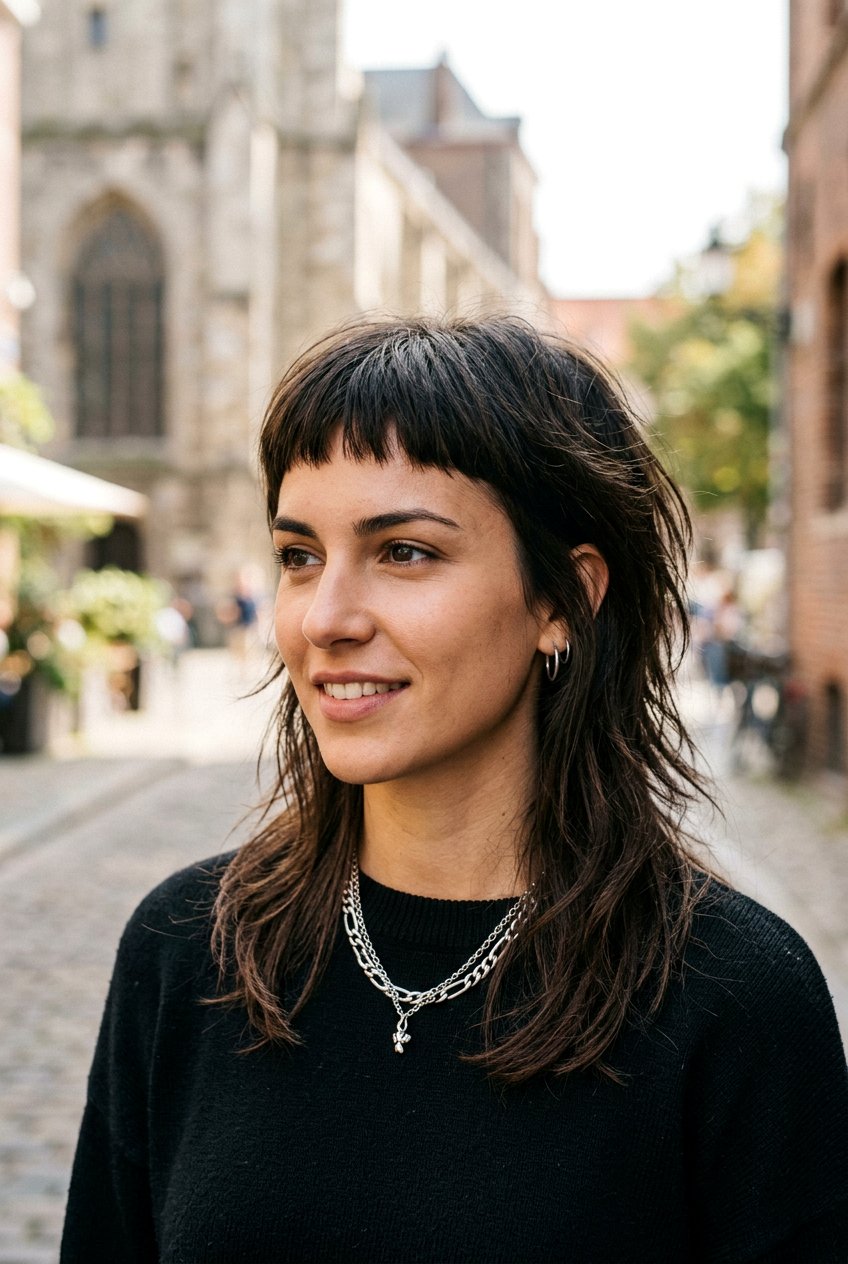 Wolf Cut With Micro Bangs - 20 textured wolf cut for straight hair women - 20 textured wolf cut for straight hair women