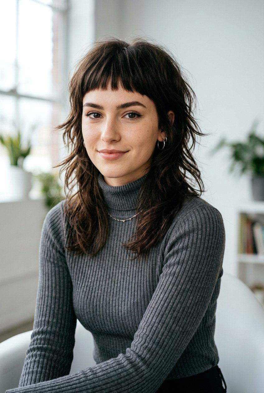 20 Gorgeous Wolf Cut for Heart Shaped Face Women to Try