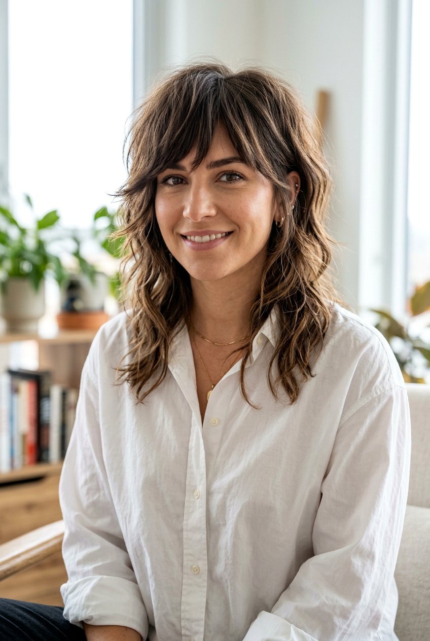 Wolf Cut With Side Bangs - 20 medium wolf cut for thick hair women - 20 medium wolf cut for thick hair women