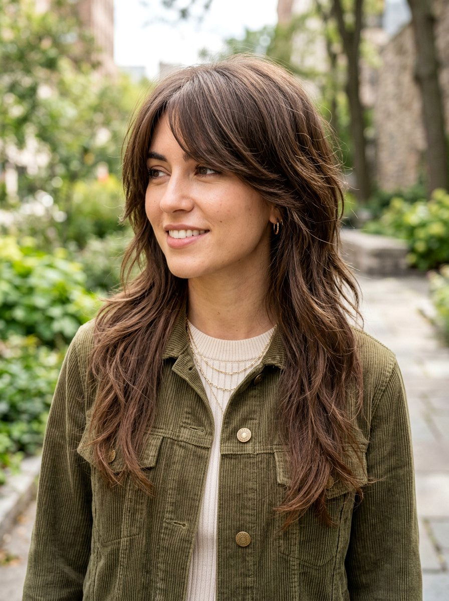 Wolf Cut With Side Swept Bangs - 20 fall wolf cut ideas - 20 fall wolf cut ideas