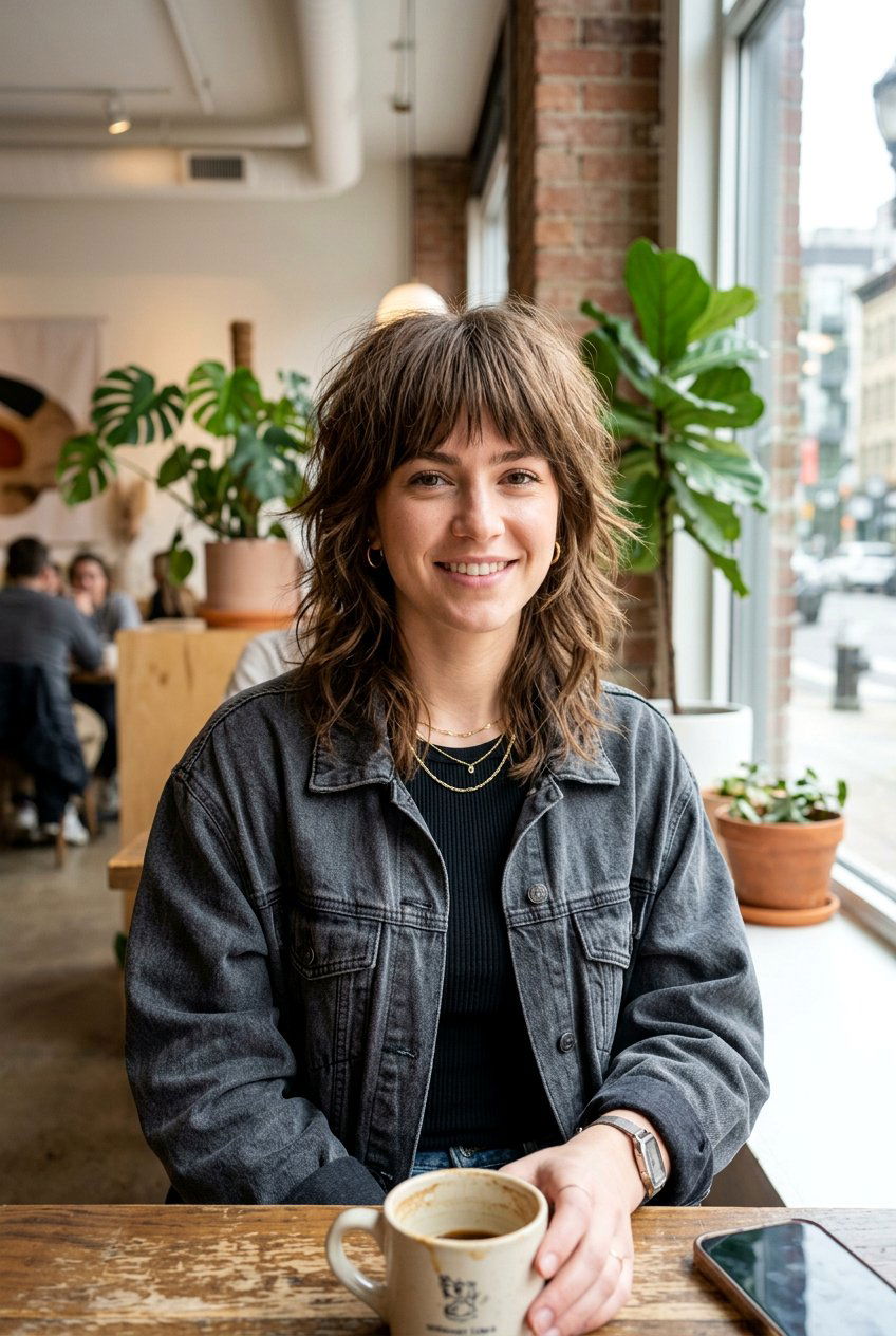 Wolf Cut with Bangs - 20 hairstyles for receding hairline women - 20 hairstyles for receding hairline women