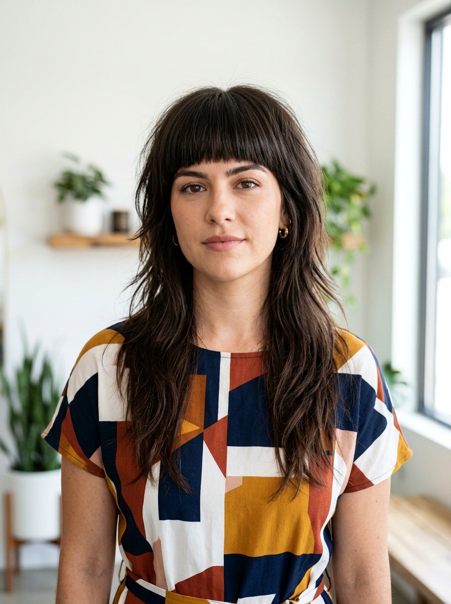 Wolf cut blunt bangs straight hair - 20 wolf cut for thick straight hair women - 20 wolf cut for thick straight hair women