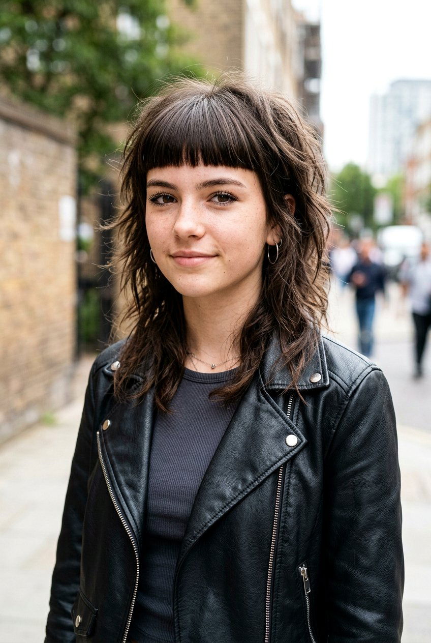 Wolf cut with blunt bangs - 20 wolf cut for teenage girls with straight hair - 20 wolf cut for teenage girls with straight hair