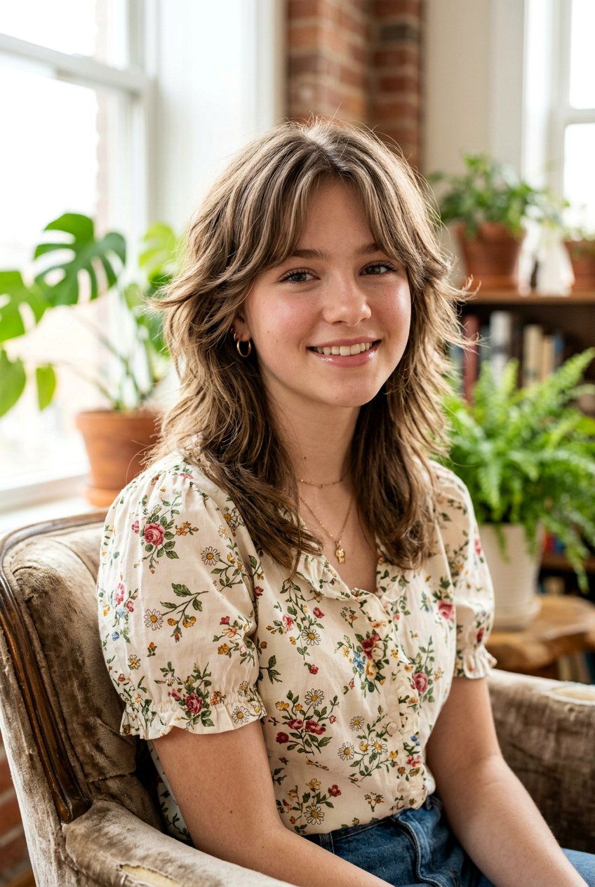 Wolf cut with curtain bangs - 20 wolf cut for teenage girls with straight hair - 20 wolf cut for teenage girls with straight hair