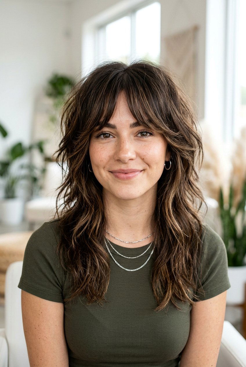 Wolf cut with curtain bangs - 20 curtain bangs hairstyles - 20 curtain bangs hairstyles