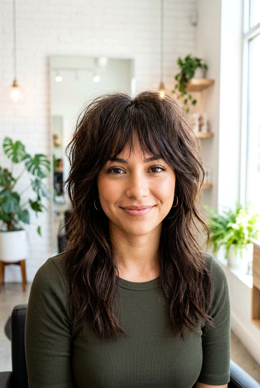 Wolf cut with wispy bangs - 20 wispy bangs haircut - 20 wispy bangs haircut