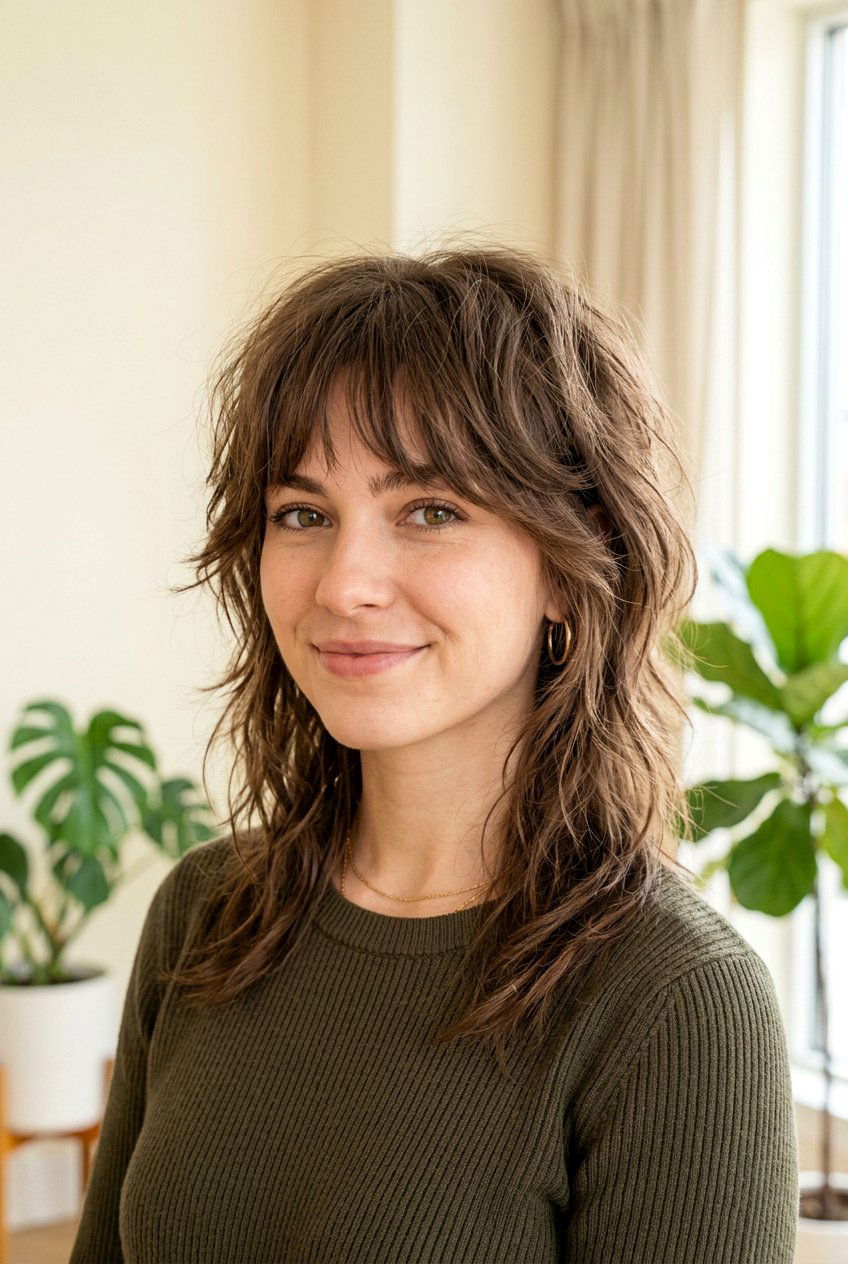 Wolf cut with wispy bangs - 20 wolf cut for women - 20 wolf cut for women