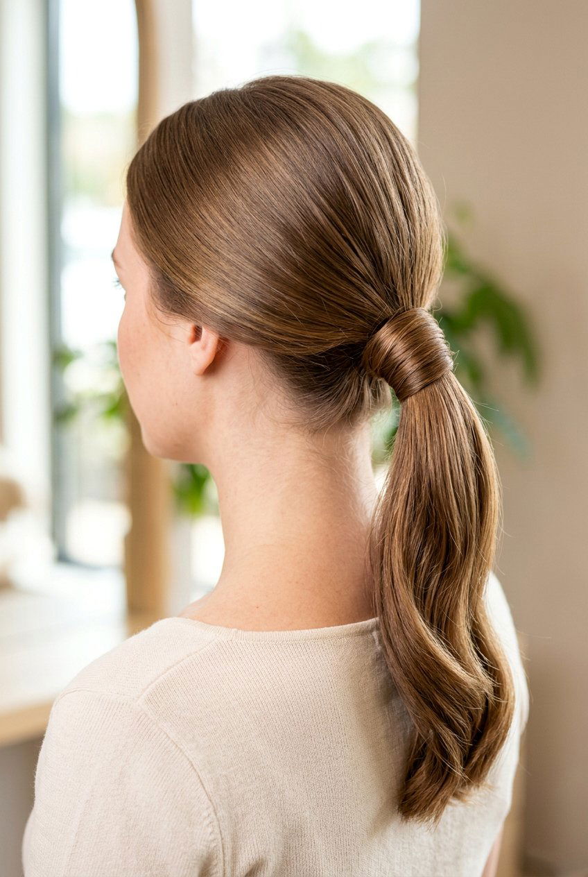 Wrap around low ponytail - 20 low ponytail hairstyles - 20 low ponytail hairstyles