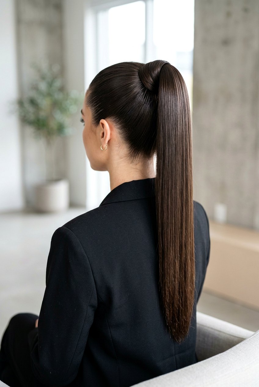 Wrapped Base High Ponytail - 20 polished old money ponytail - 20 polished old money ponytail