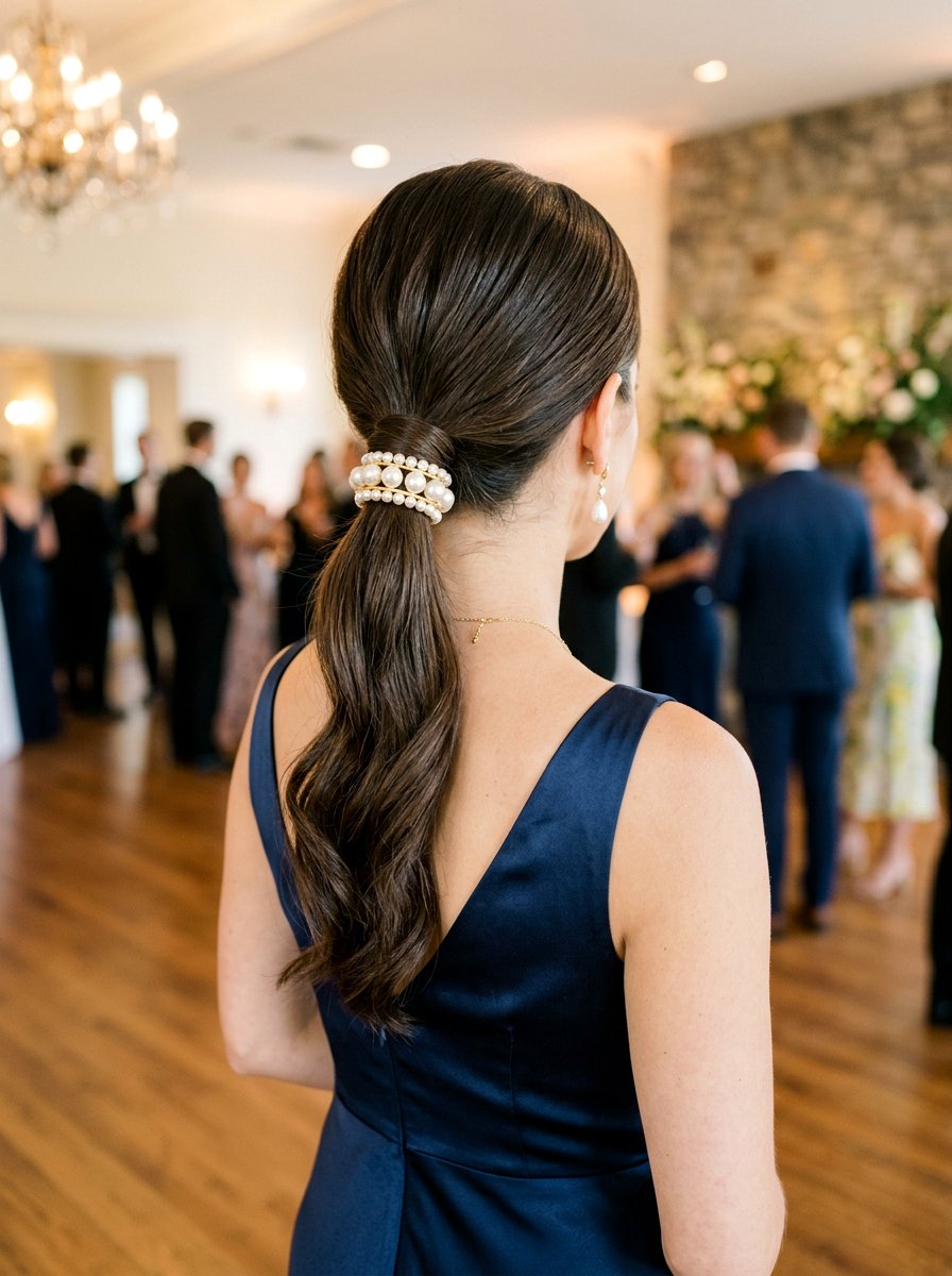 Wrapped Base Pearl Ponytail - 20 party hairstyle with pearl ponytail - 20 party hairstyle with pearl ponytail