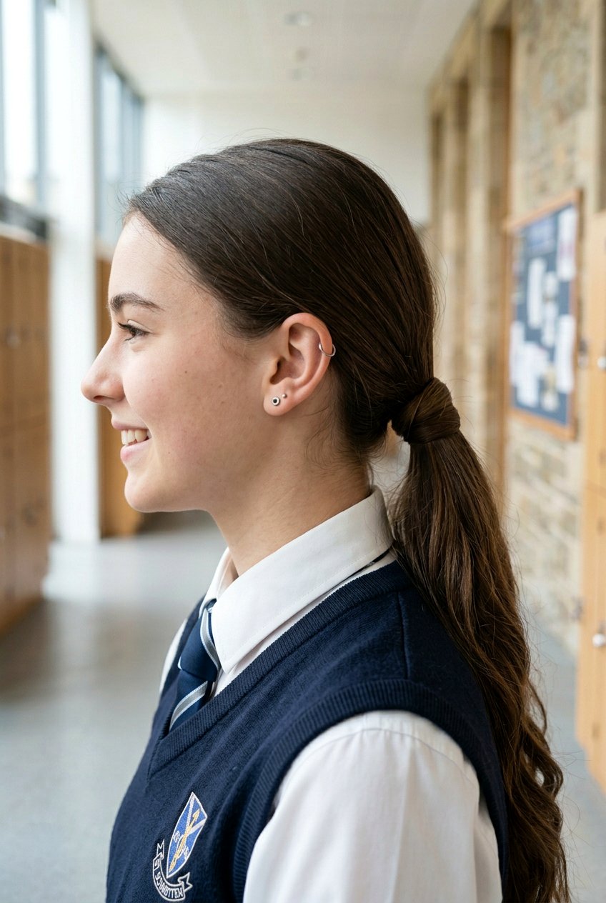 Wrapped Base Ponytail - 20 quick ponytail for school mornings - 20 quick ponytail for school mornings