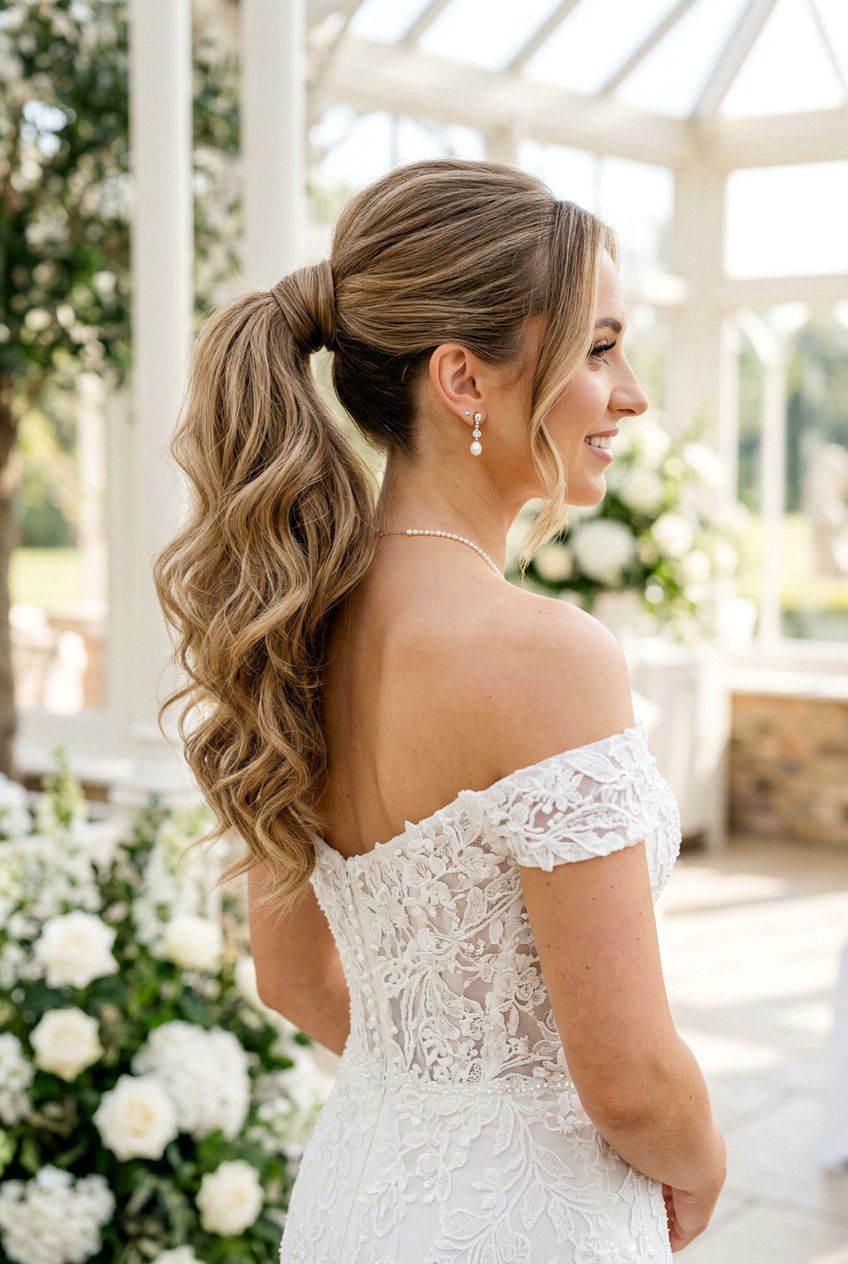 Wrapped Base Textured Ponytail - 20 bridal hairstyle with textured ponytail - 20 bridal hairstyle with textured ponytail