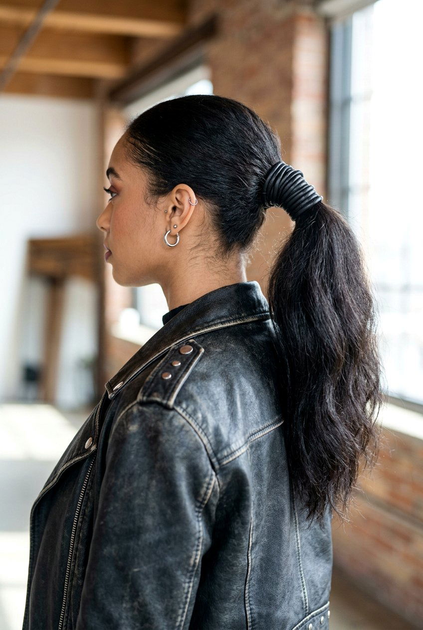 Wrapped Cord Ponytail - 20 rainy day ponytail for women - 20 rainy day ponytail for women