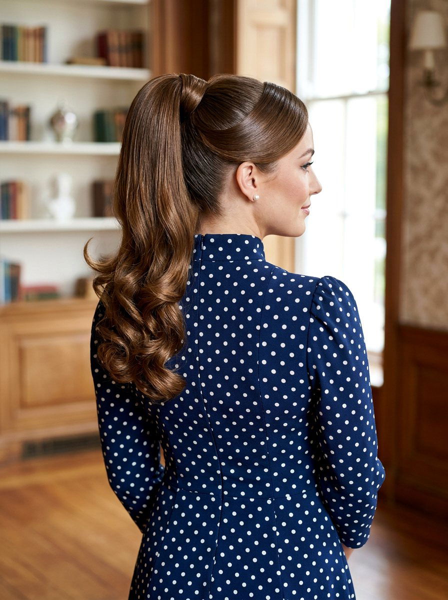 Wrapped High Ponytail With Curled Ends - 20 soft glam hairstyle with ponytail - 20 soft glam hairstyle with ponytail