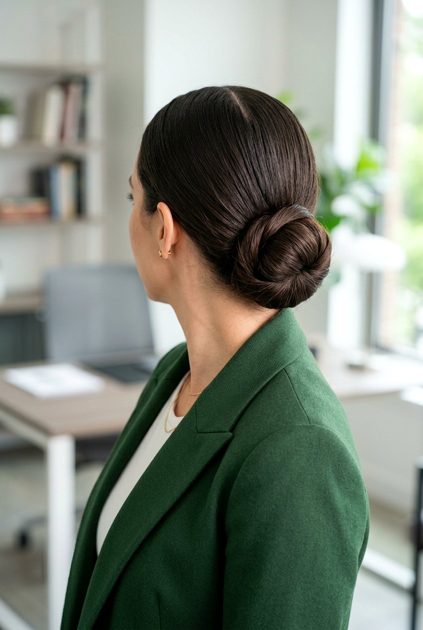 Wrapped Low Bun - 20 professional low bun with middle part - 20 professional low bun with middle part