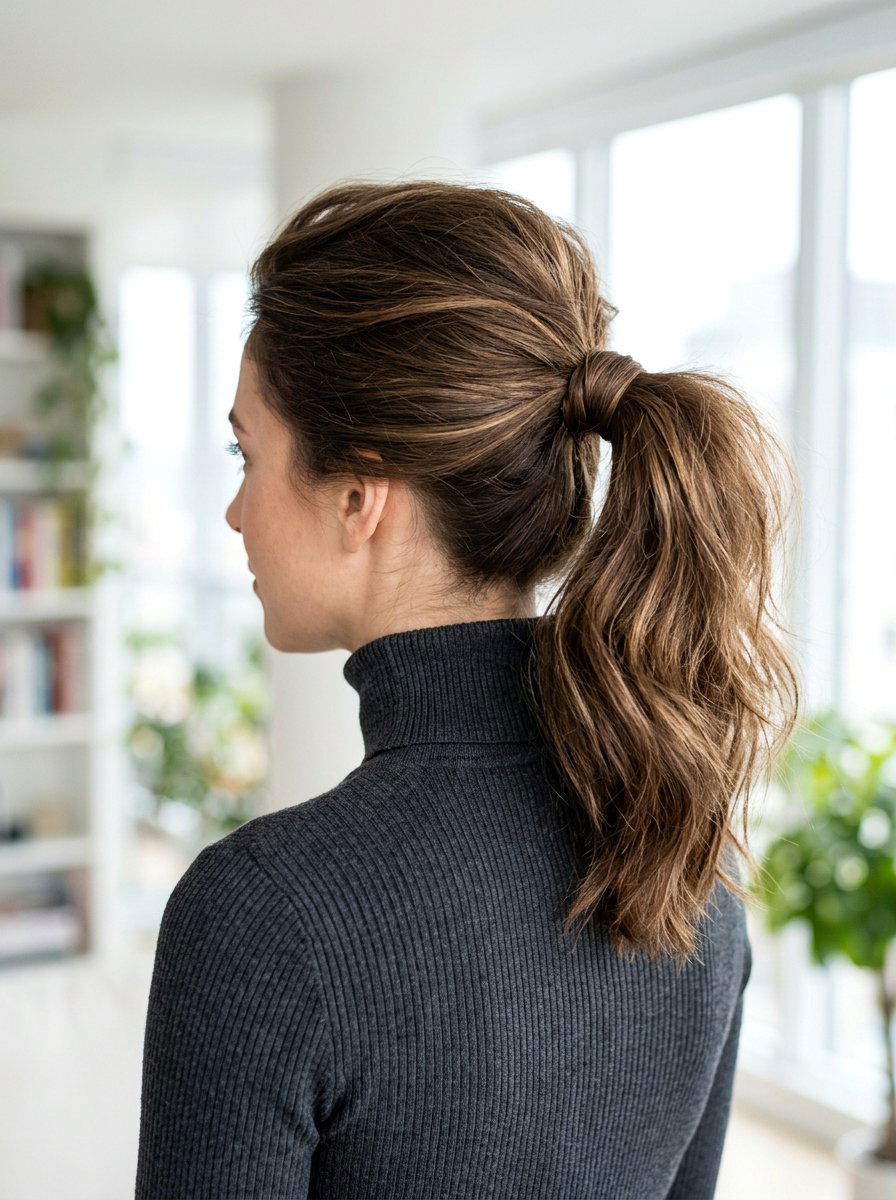 Wrapped Mid Length Ponytail With Volume - 20 soft glam hairstyle with ponytail - 20 soft glam hairstyle with ponytail