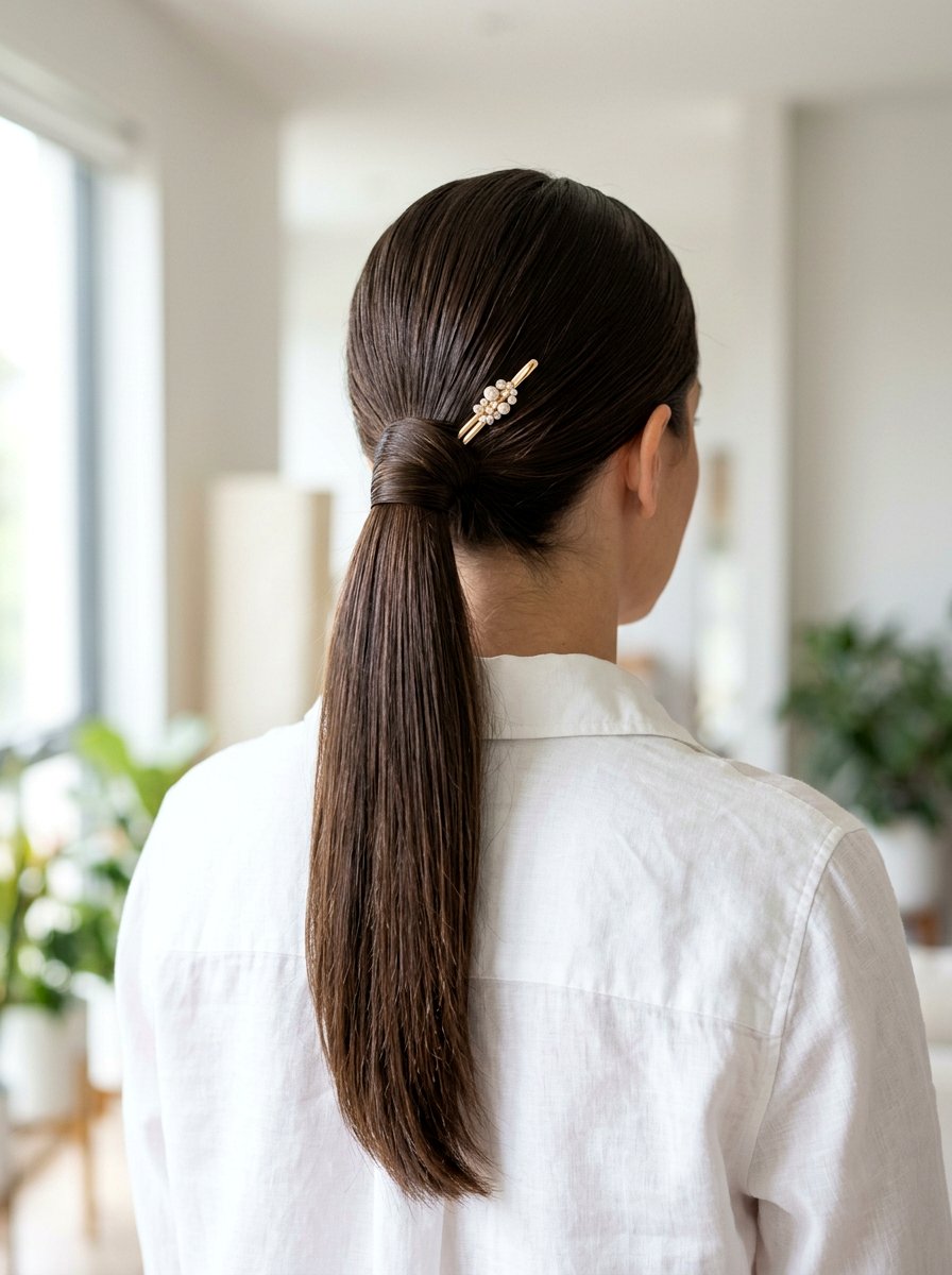 Wrapped Ponytail With Hair Pin - 20 cute ponytail hairstyle ideas for school - 20 cute ponytail hairstyle ideas for school