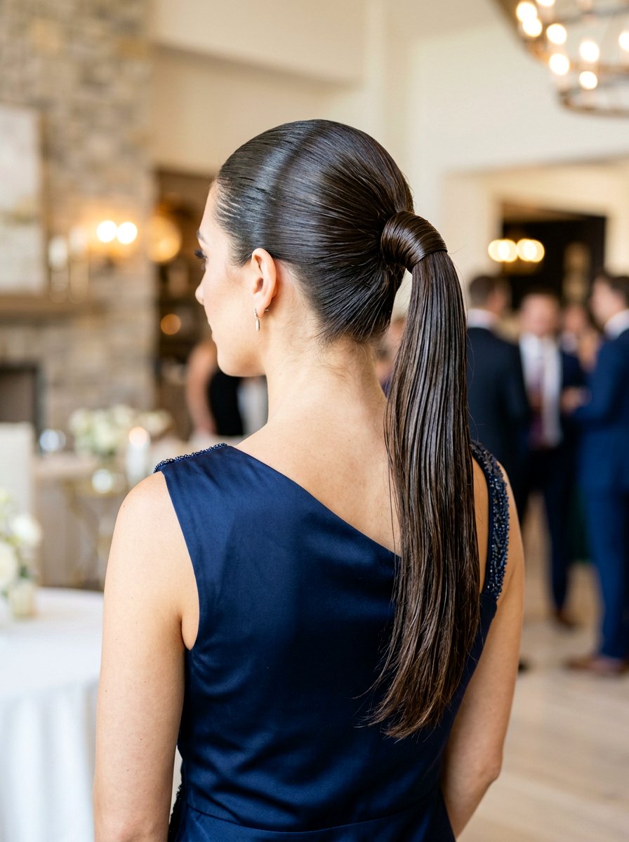 Wrapped Wet Look Ponytail - 20 wet look ponytail hairstyle - 20 wet look ponytail hairstyle