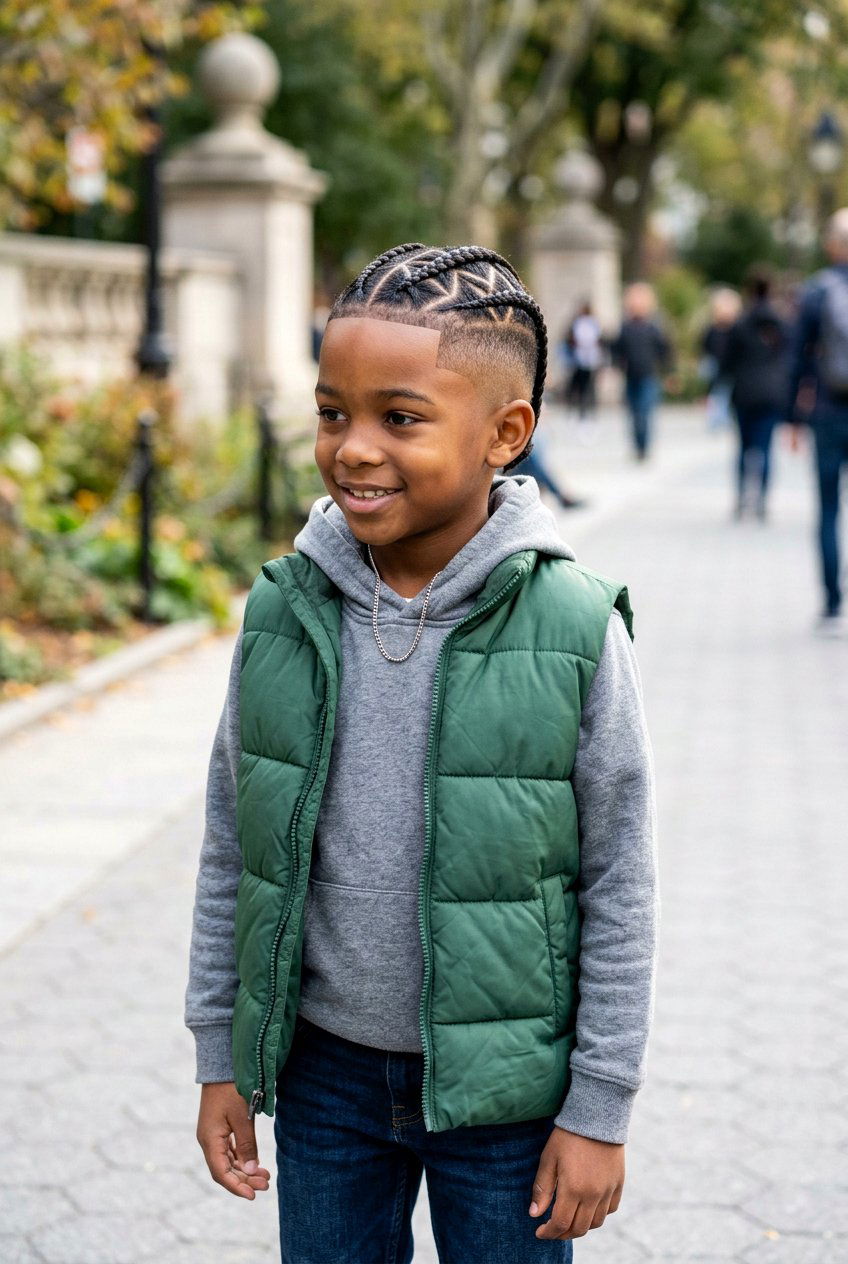 X pattern cornrows with high taper - 20 boys cornrows with fade - 20 boys cornrows with fade