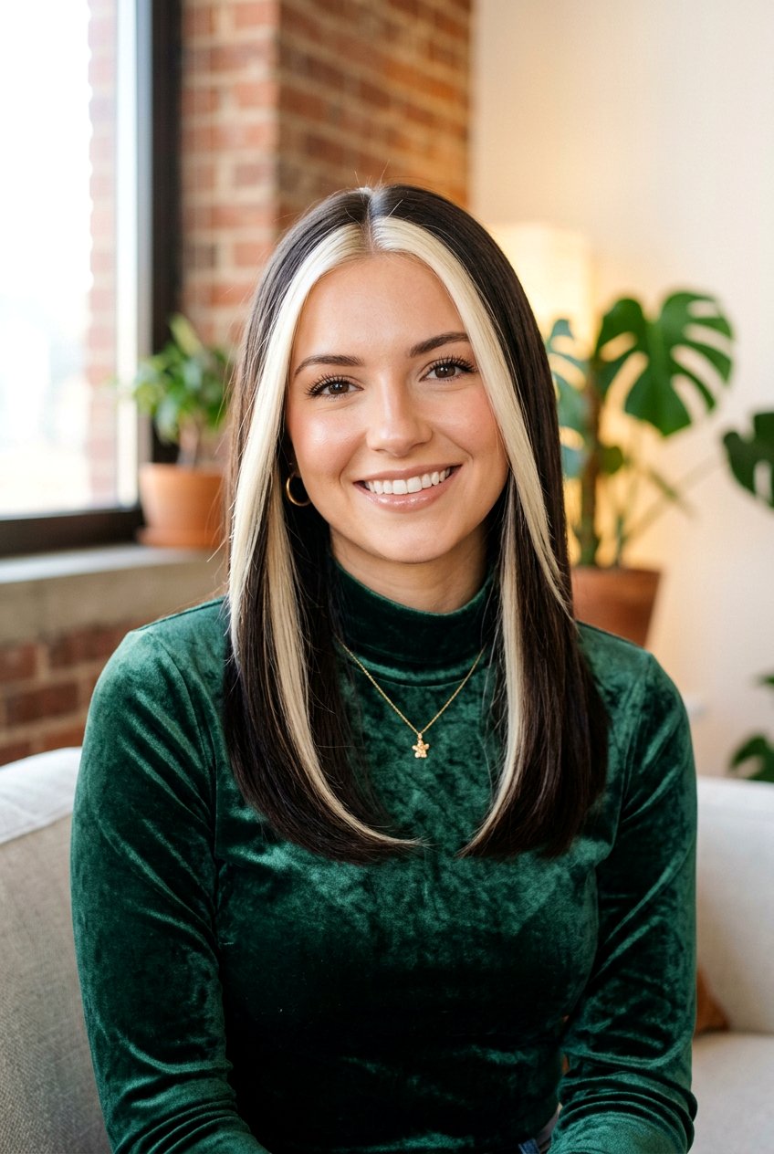 Y2K Blonde Money Piece On Brunette Hair - 20 blonde money piece for dark brunette hair - 20 blonde money piece for dark brunette hair