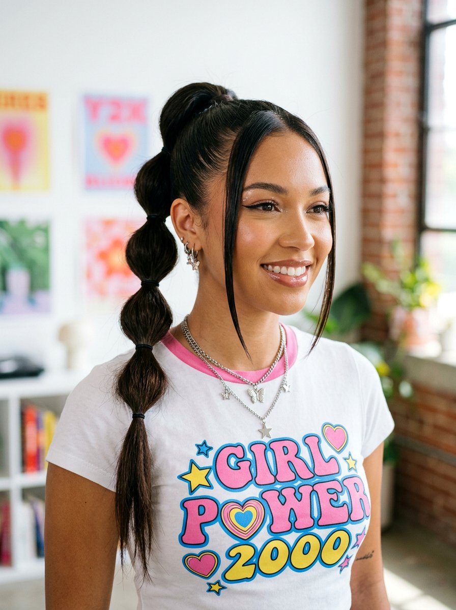 Y2k Face Framing Strands With Bubble Ponytail - 20 y2k face framing strands hairstyle - 20 y2k face framing strands hairstyle