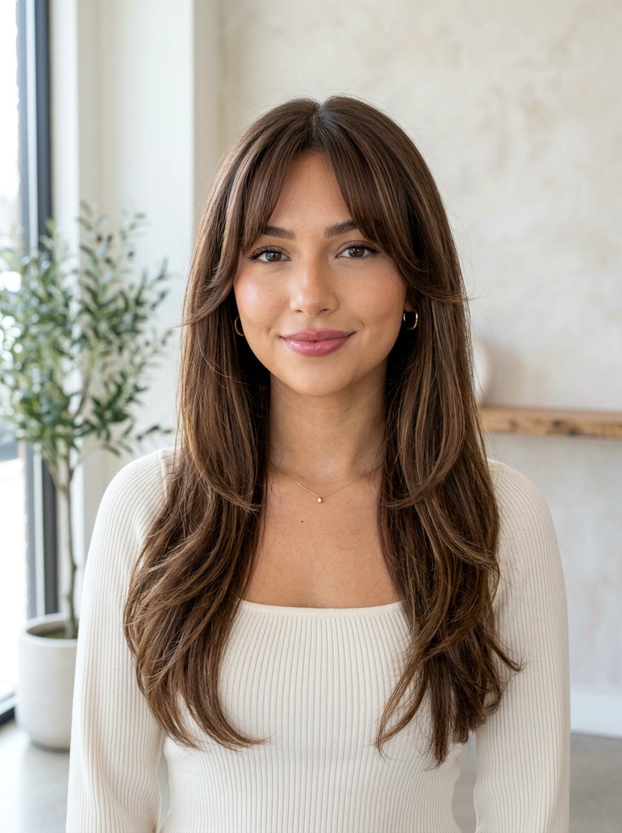 Y2k Face Framing Strands With Long Curtain Bangs - 20 y2k face framing strands hairstyle - 20 y2k face framing strands hairstyle