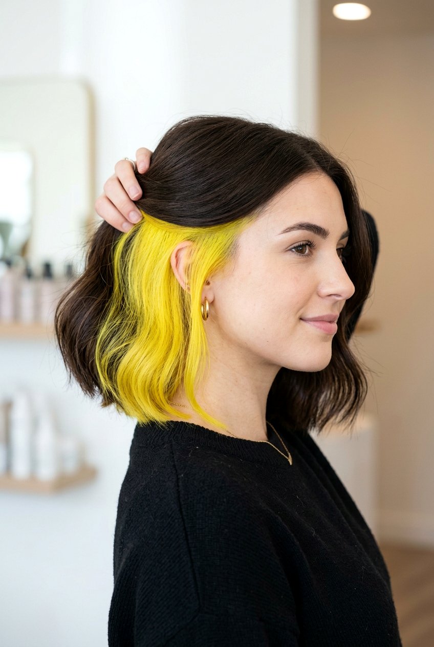 Yellow hidden hair color - 20 hidden color under hair - 20 hidden color under hair