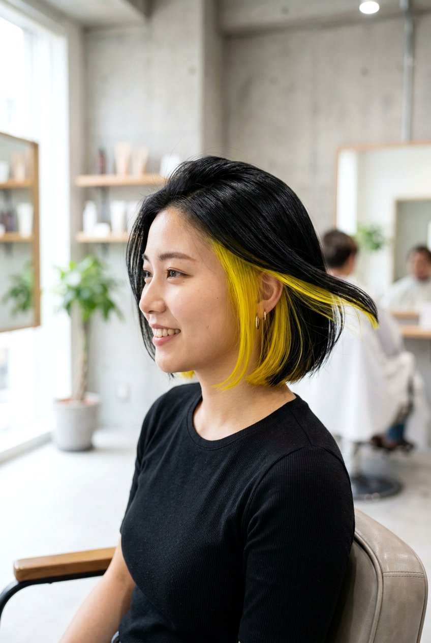 Yellow peekaboo hair - 20 underlayer hair color ideas - 20 underlayer hair color ideas