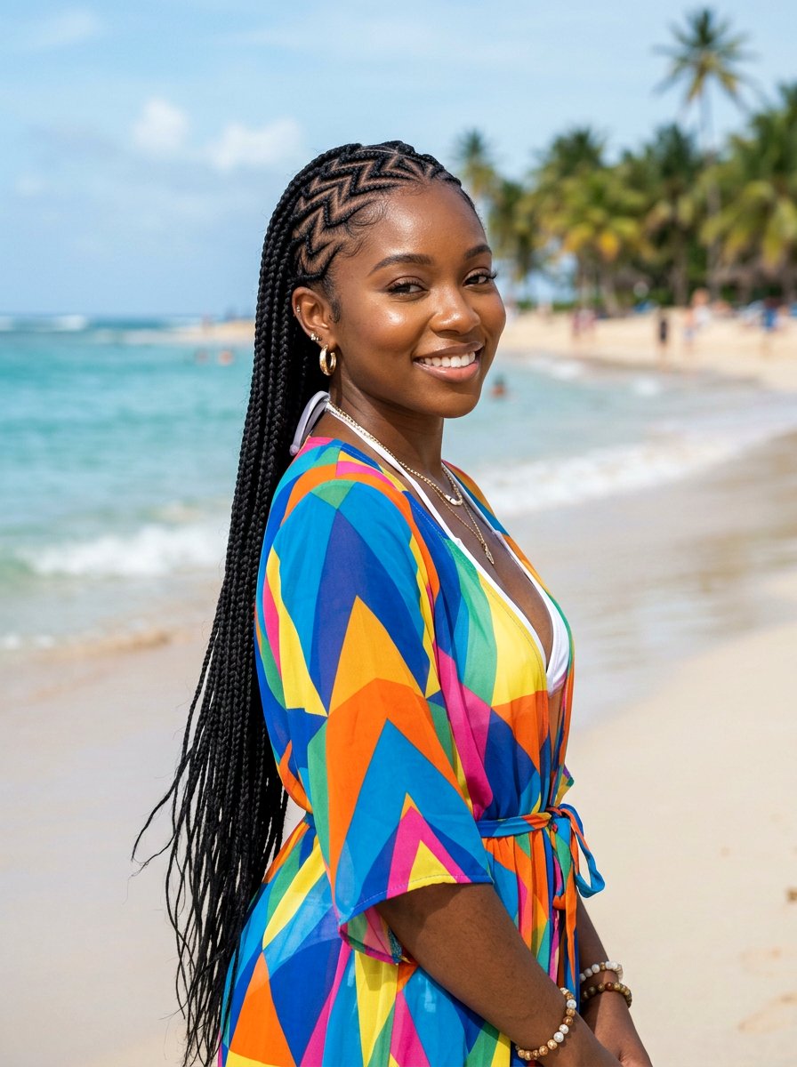Zig Zag Braids - 20 vacation braid styles for black women - 20 vacation braid styles for black women