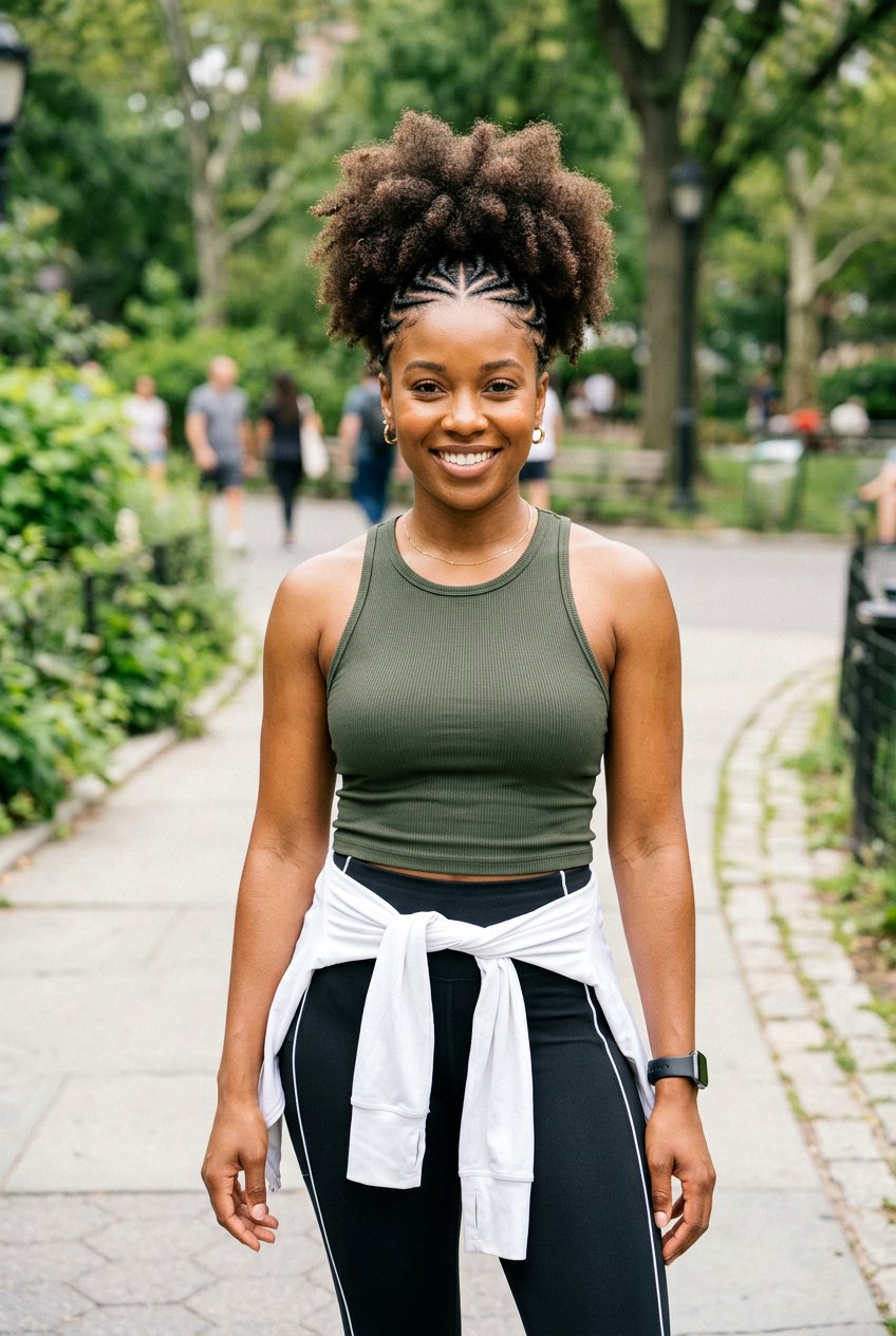 Zig Zag Braids Afro Puff - 20 afro puff ponytail with braids - 20 afro puff ponytail with braids