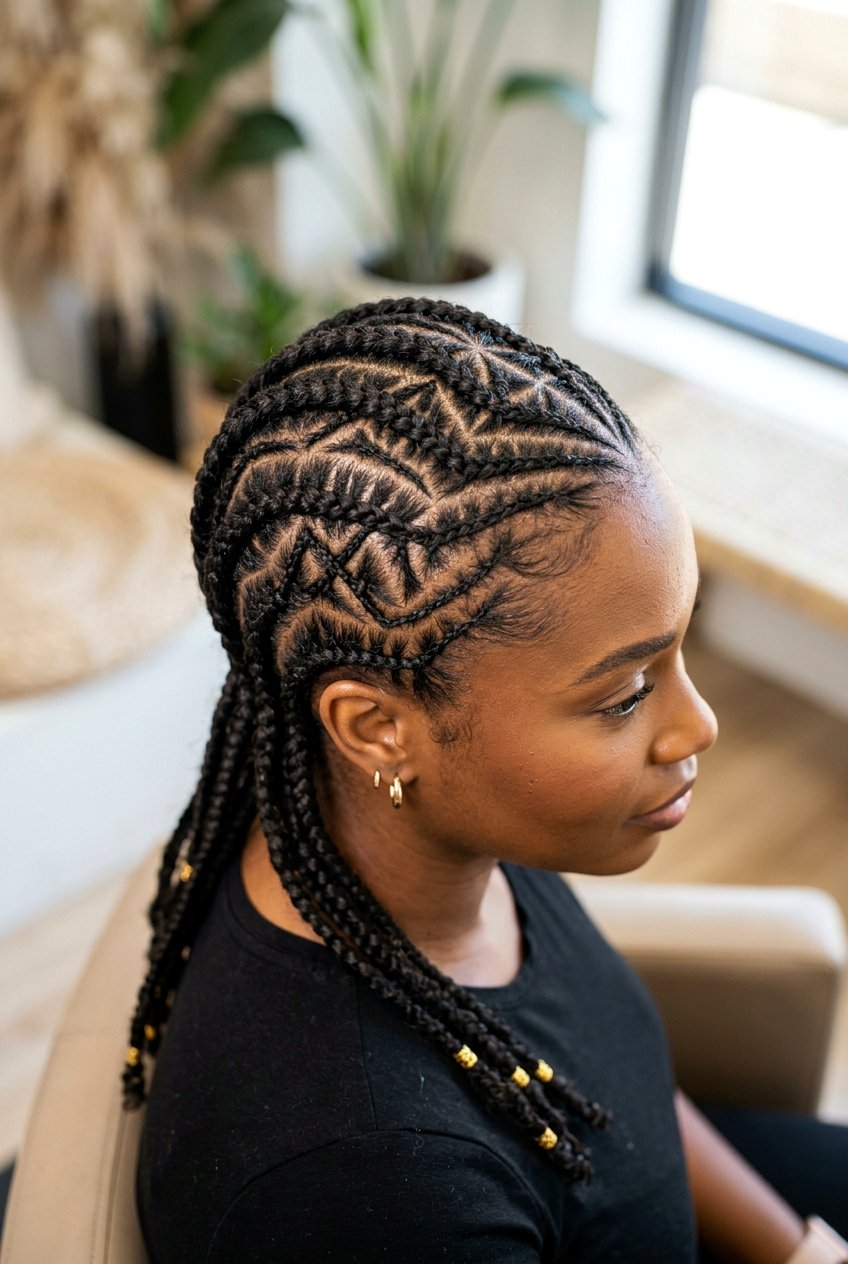 Zig Zag Braids Pattern - 20 braided hairstyles for black women - 20 braided hairstyles for black women