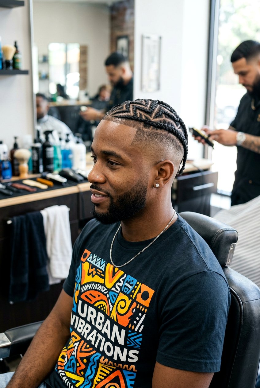 Zig Zag Braids Undercut - 20 braids with undercut men - 20 braids with undercut men