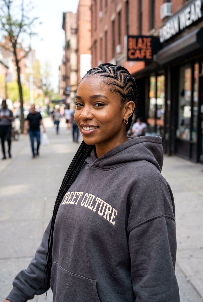 Zig Zag Braids - 20 curved cornrow braid styles - 20 curved cornrow braid styles