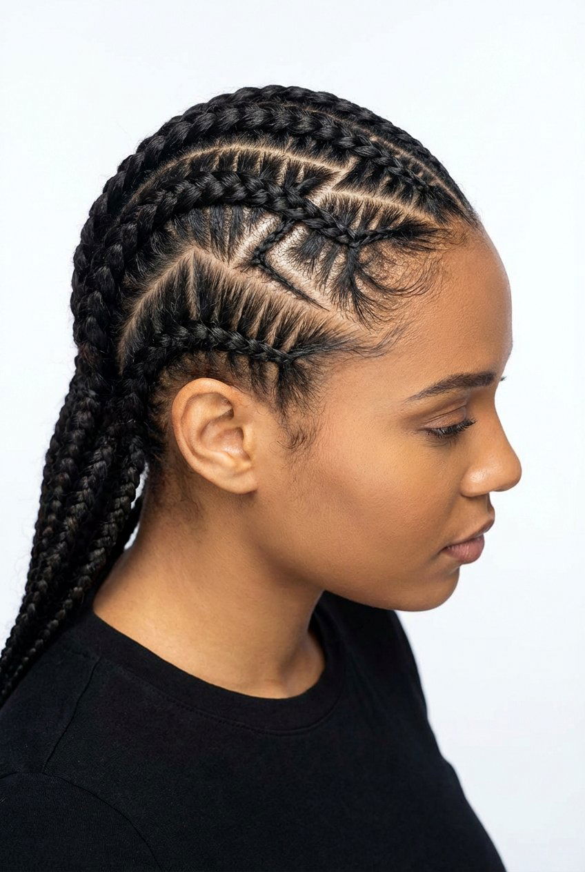 Zig Zag Cornrows - 20 cornrow hairstyles for black women - 20 cornrow hairstyles for black women