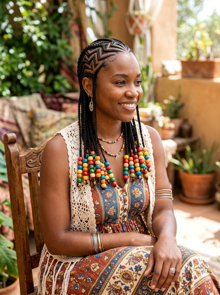 Zig Zag Cornrows With Beads - 20 zig zag cornrow styles - 20 zig zag cornrow styles