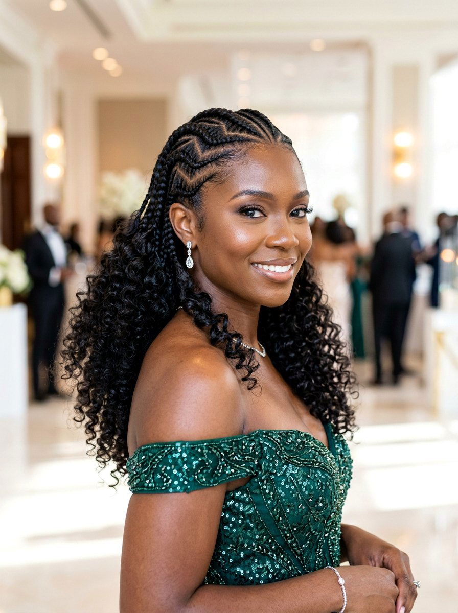 Zig Zag Cornrows With Curly Ends - 20 zig zag cornrow styles - 20 zig zag cornrow styles