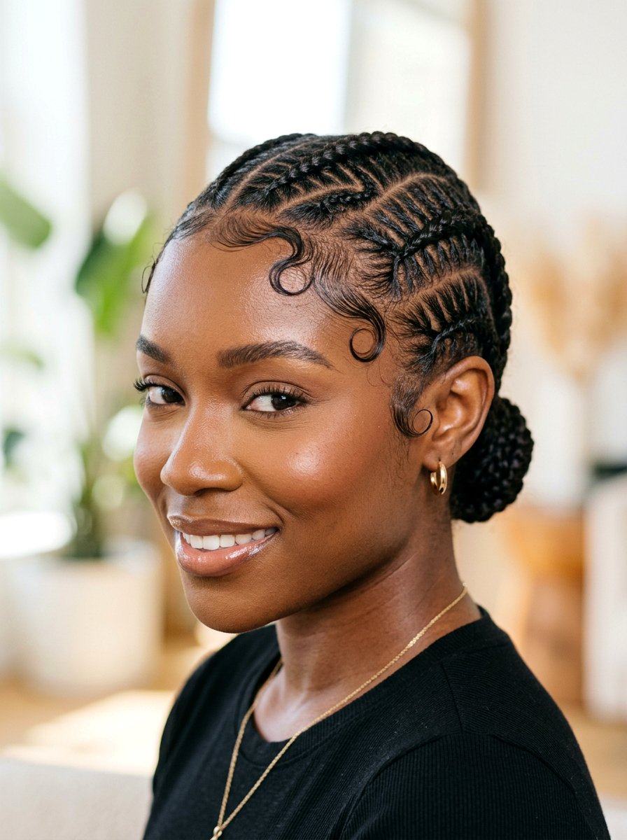 Zig Zag Cornrows With Laid Edges - 20 zig zag cornrow styles - 20 zig zag cornrow styles