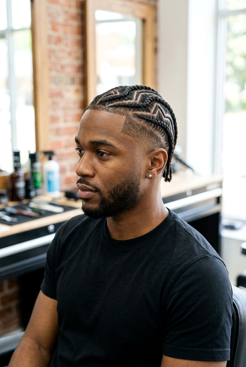 Zig Zag Cornrows - 20 cornrows with taper fade men - 20 cornrows with taper fade men