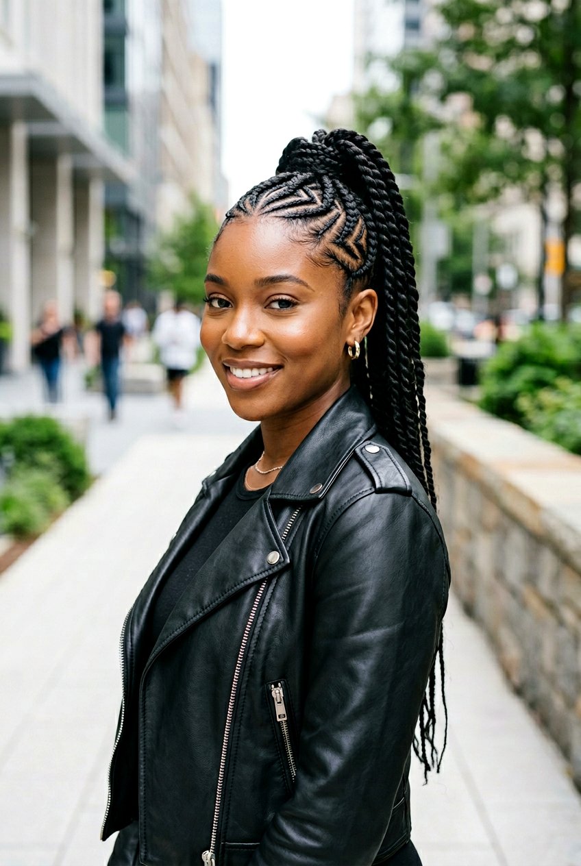 Zig Zag Feed In Braids Ponytail - 20 feed in braids ponytail - 20 feed in braids ponytail